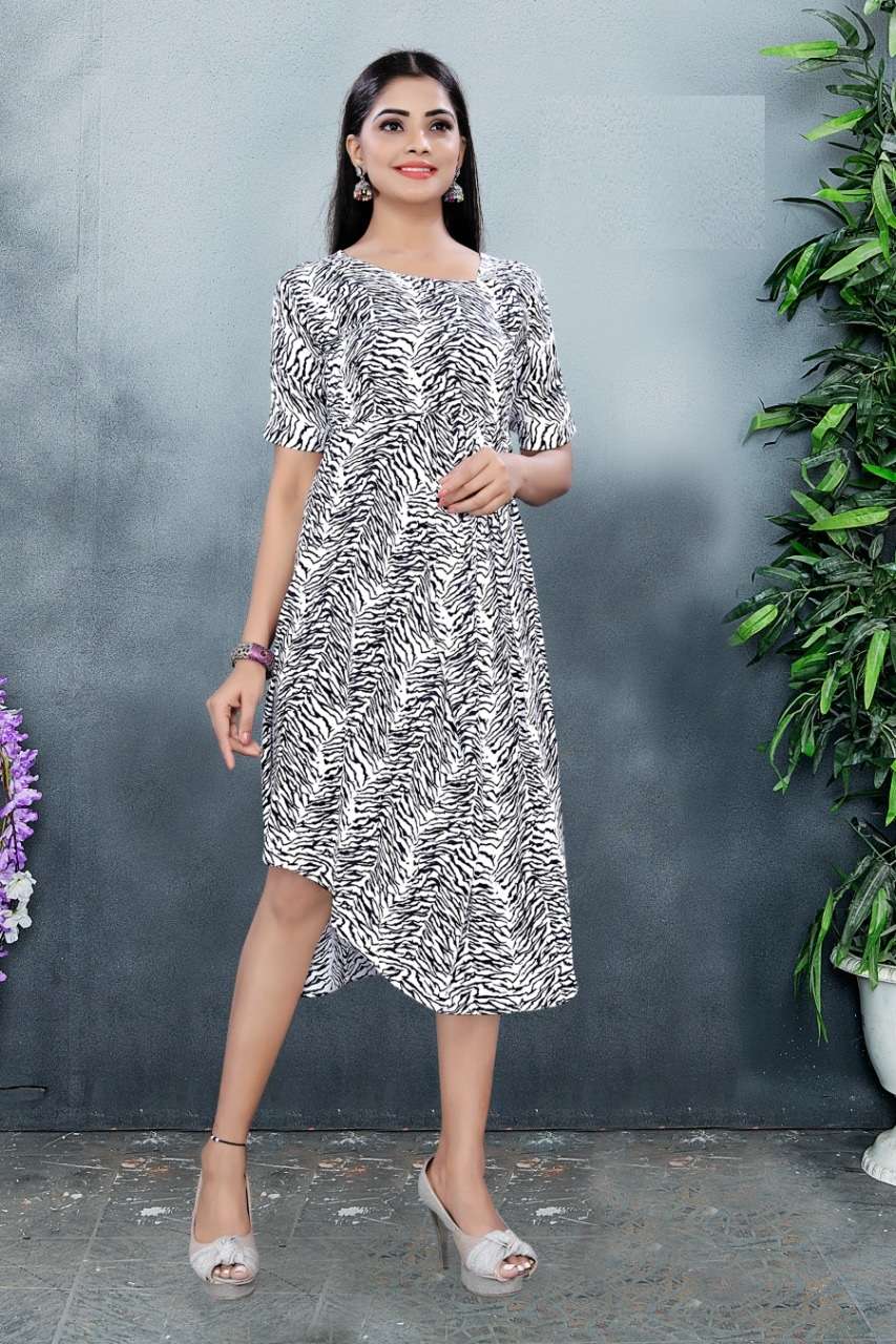 FEB R3G BY KAAMIRI 2101-2102 SERIES BEAUTIFUL STYLISH FANCY COLORFUL CASUAL WEAR & ETHNIC WEAR  CREPE PRINTED KURTIS AT WHOLESALE PRICE